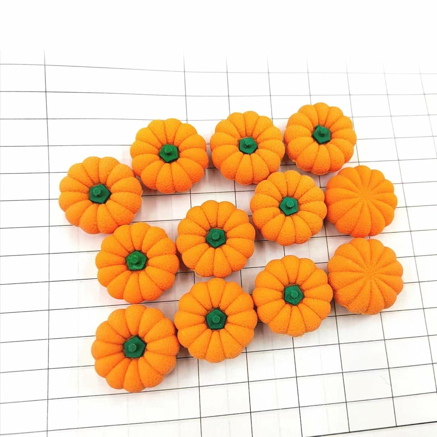 RUIFUU 18Pcs Halloween Pumpkin Erasers Bulk Mini 3D Fall Classroom Prize