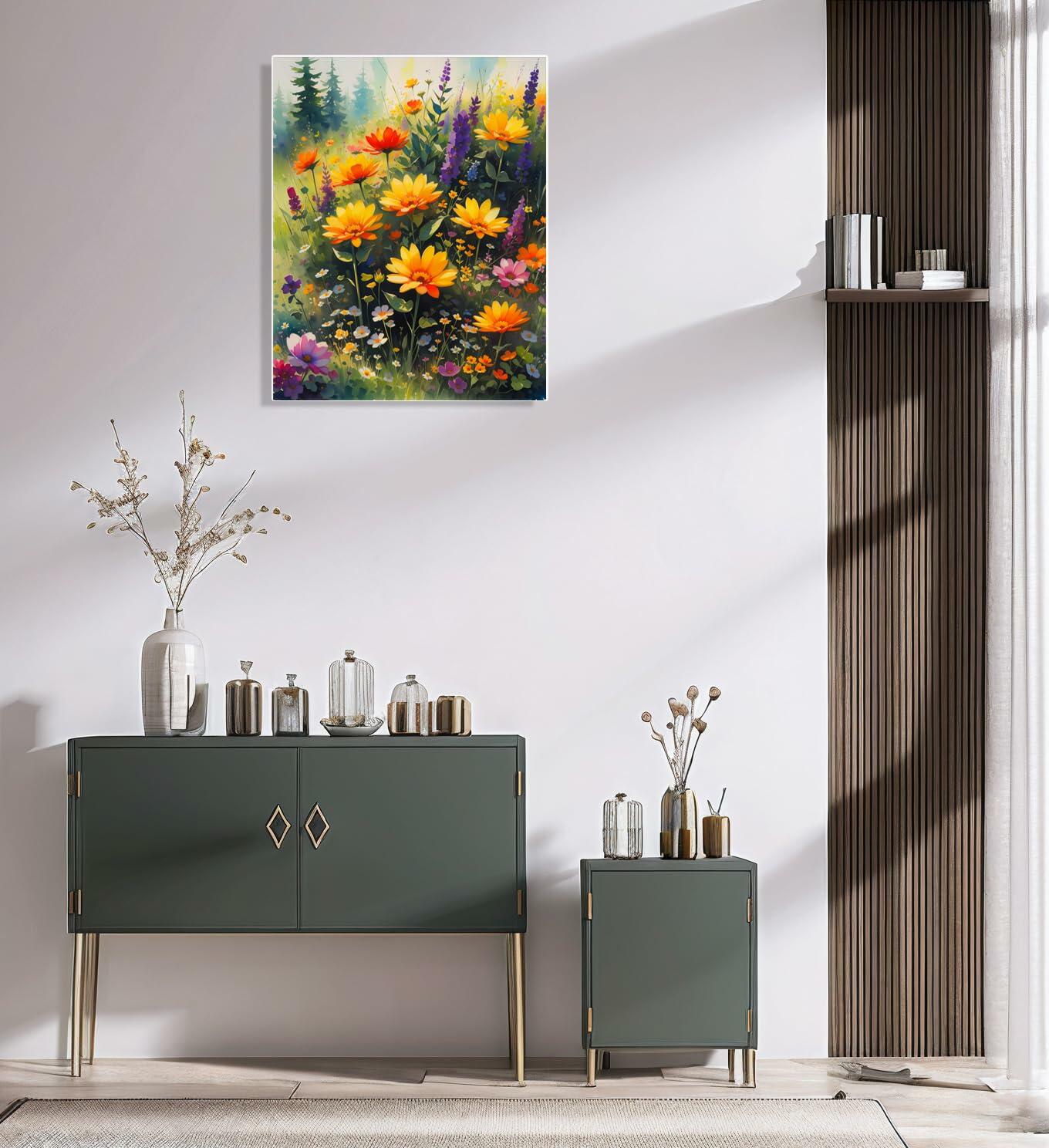 DoMyArt Paint by Numbers Kit Adult Beginner Wild Flowers 16x20 Inch Canvas