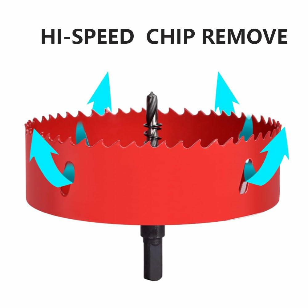 Tsurpcao 4Inch/102mm HSS Bi-Metal Hole Saw Cutter Wood Plastic Red