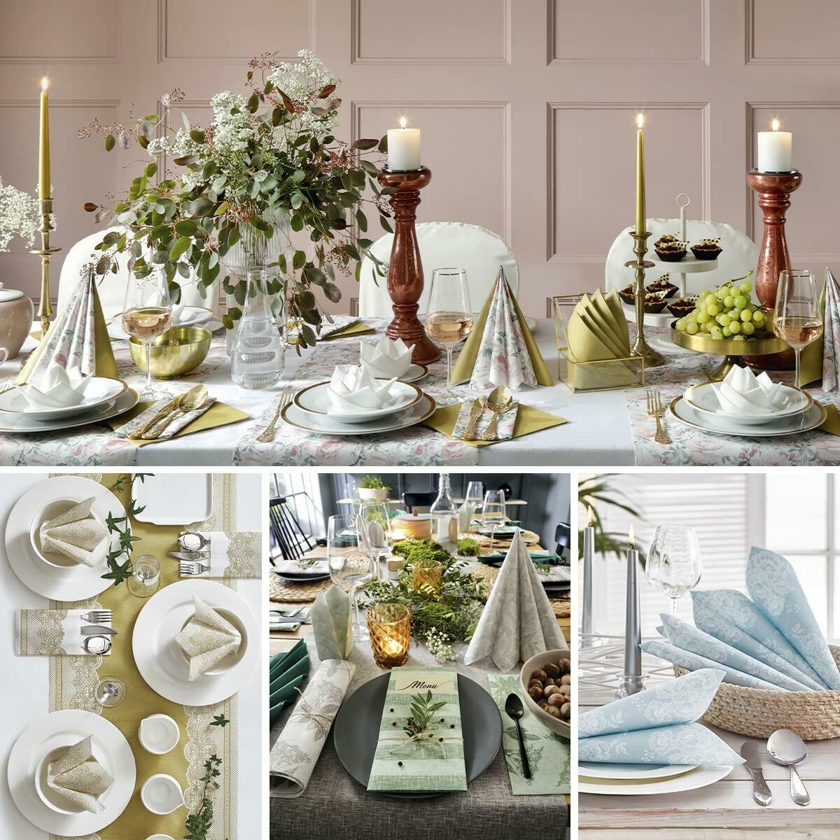 PAW Decor Collection Airlaid Paper Napkins 16x16 Silver 50 Pieces