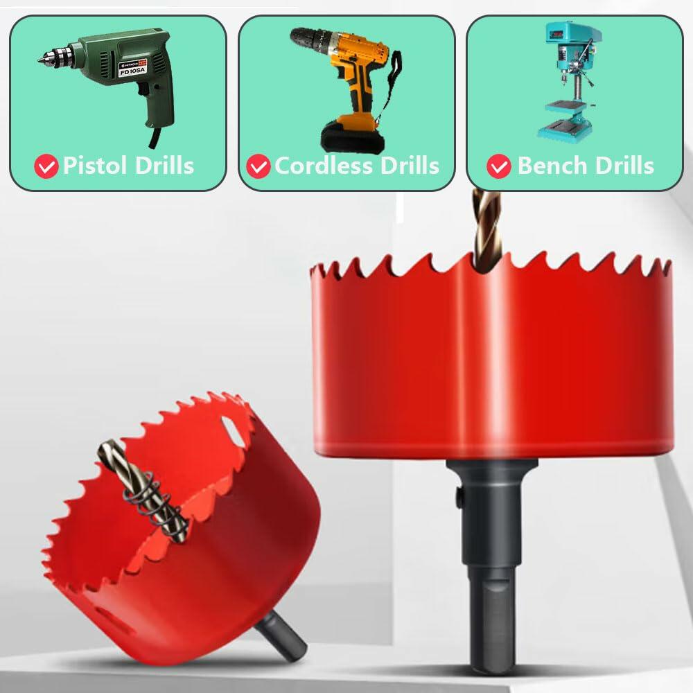 Tsurpcao 4Inch/102mm HSS Bi-Metal Hole Saw Cutter Wood Plastic Red