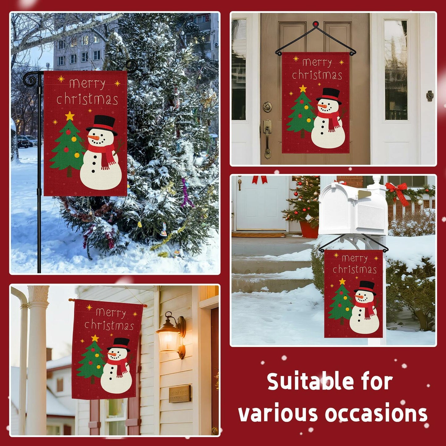 HOOSUN Halloween Garden Flag Double Sided Pumpkins 12x18 Inch White Nylon