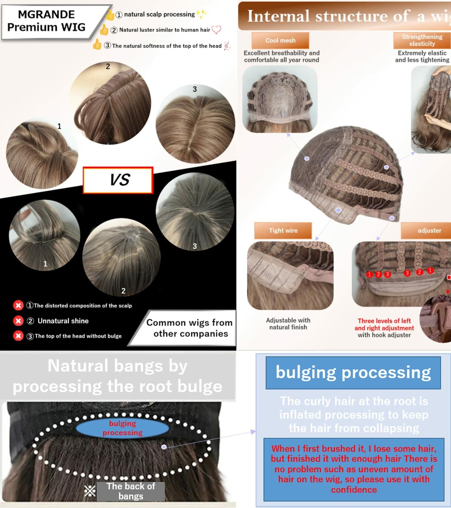 MGRANDE Men's Short Wig Set 6pcs Gentle Black DY63B Inner Color Line