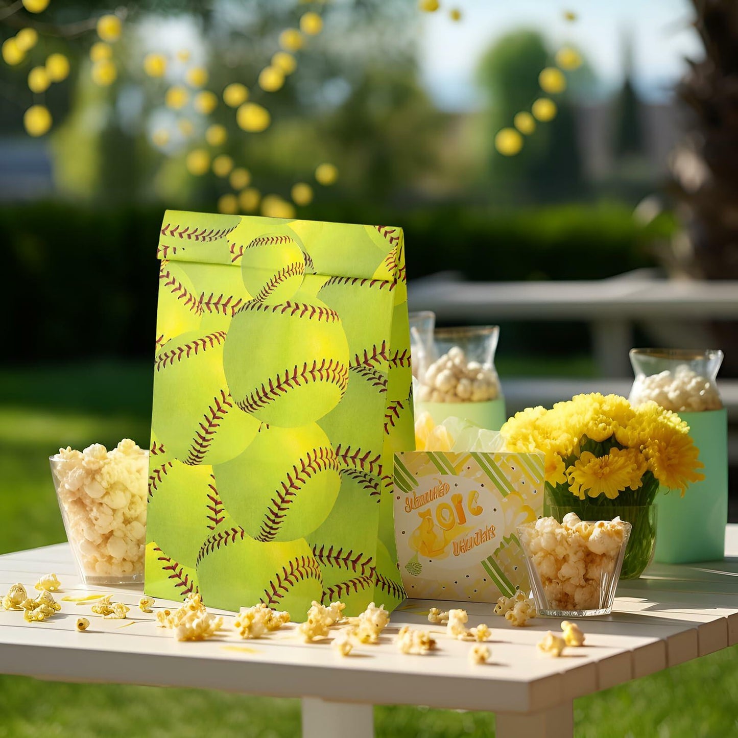 Outego 24 Softball Party Favor Bags with Stickers Kids Birthday Supplies