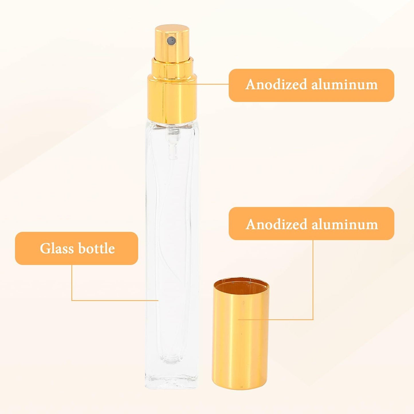 5PCS 10ml Mini Perfume Refillable Bottles Travel Atomizer Set with Dispenser