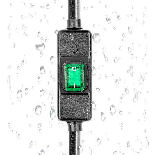 DEALTUS 15ft Nema 5-15 SJTW 14AWG Outdoor Extension Cord Waterproof Switch Black