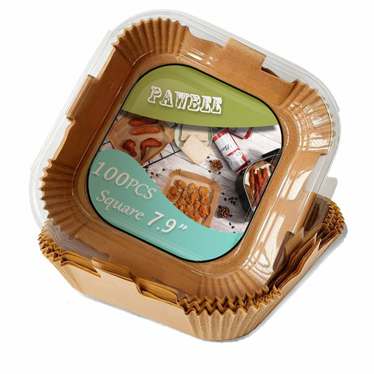 Yampahpa 100PCS Large Air Fryer Parchment Paper Liners 7.9in Square