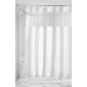 InterDesign Fabric Shower Curtain White Clear 72x72 Inches