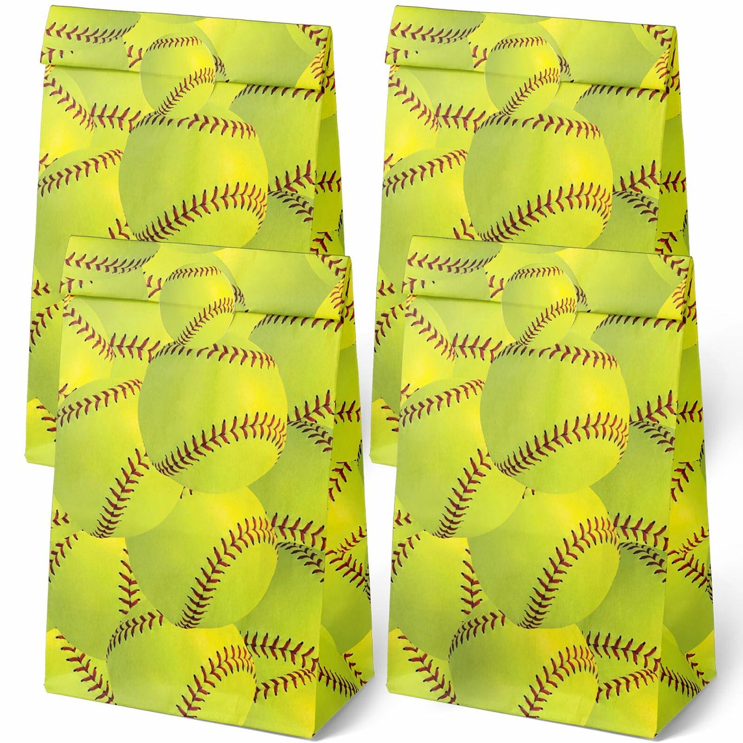 Outego 24 Softball Party Favor Bags with Stickers Kids Birthday Supplies