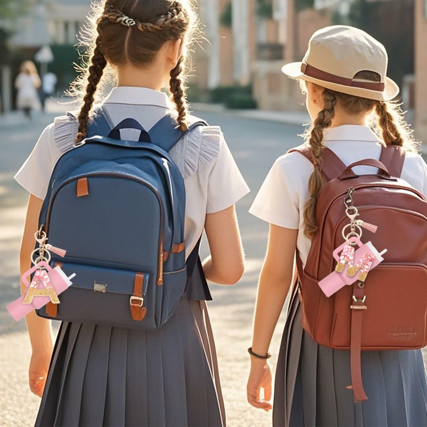 Wabogove Mini Tumbler Keychain Chapstick Holder Letter S Pink Small