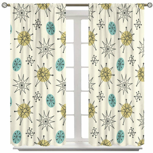 JESTRONRY Mid Century Modern Curtains Geometric Fabric 21x45in 2 Pack