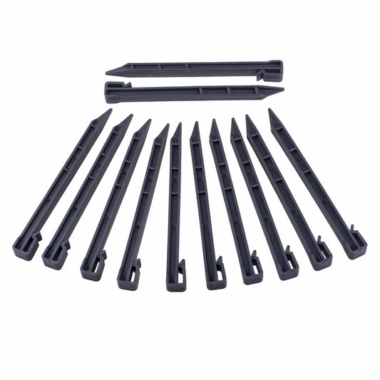 YANEYRIE Landscape Anchoring Spikes 10in Spiral Nylon Black 10PCS