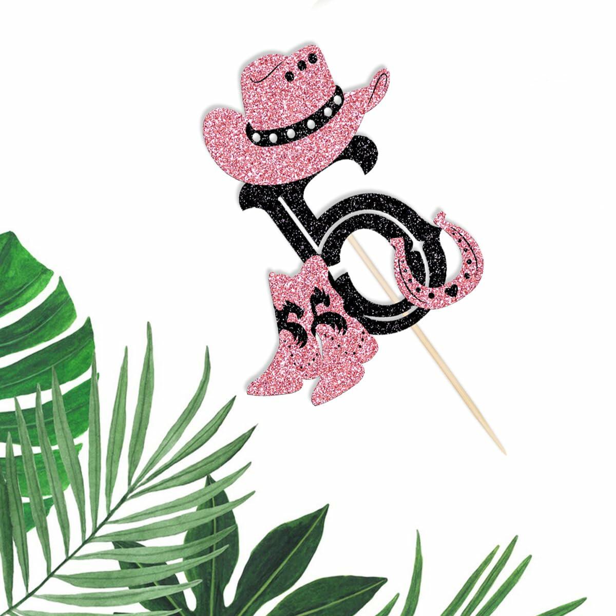 Cowboy 5th Birthday Cake Topper Western Party Decorations for Boys & Girls