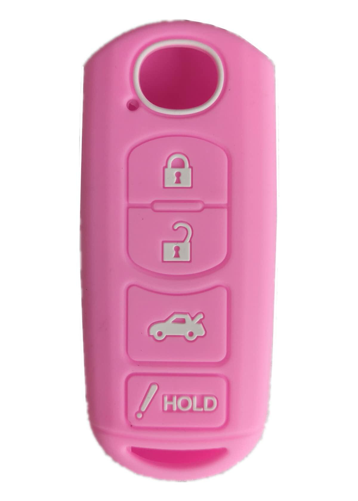 KAWIHEN Silicone Key Fob Cover Pink for Mazda 3 6 CX-7 CX-9 MX-5 Miata