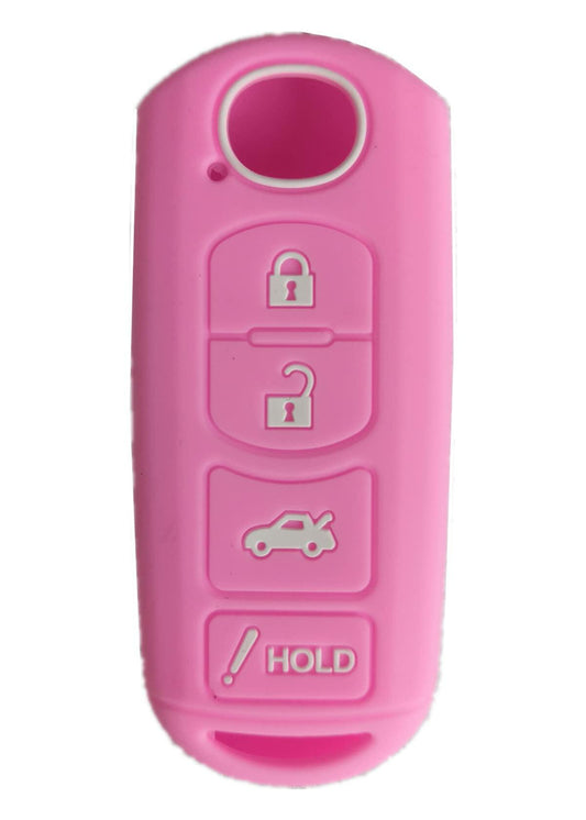 KAWIHEN Silicone Key Fob Cover Pink for Mazda 3 6 CX-7 CX-9 MX-5 Miata