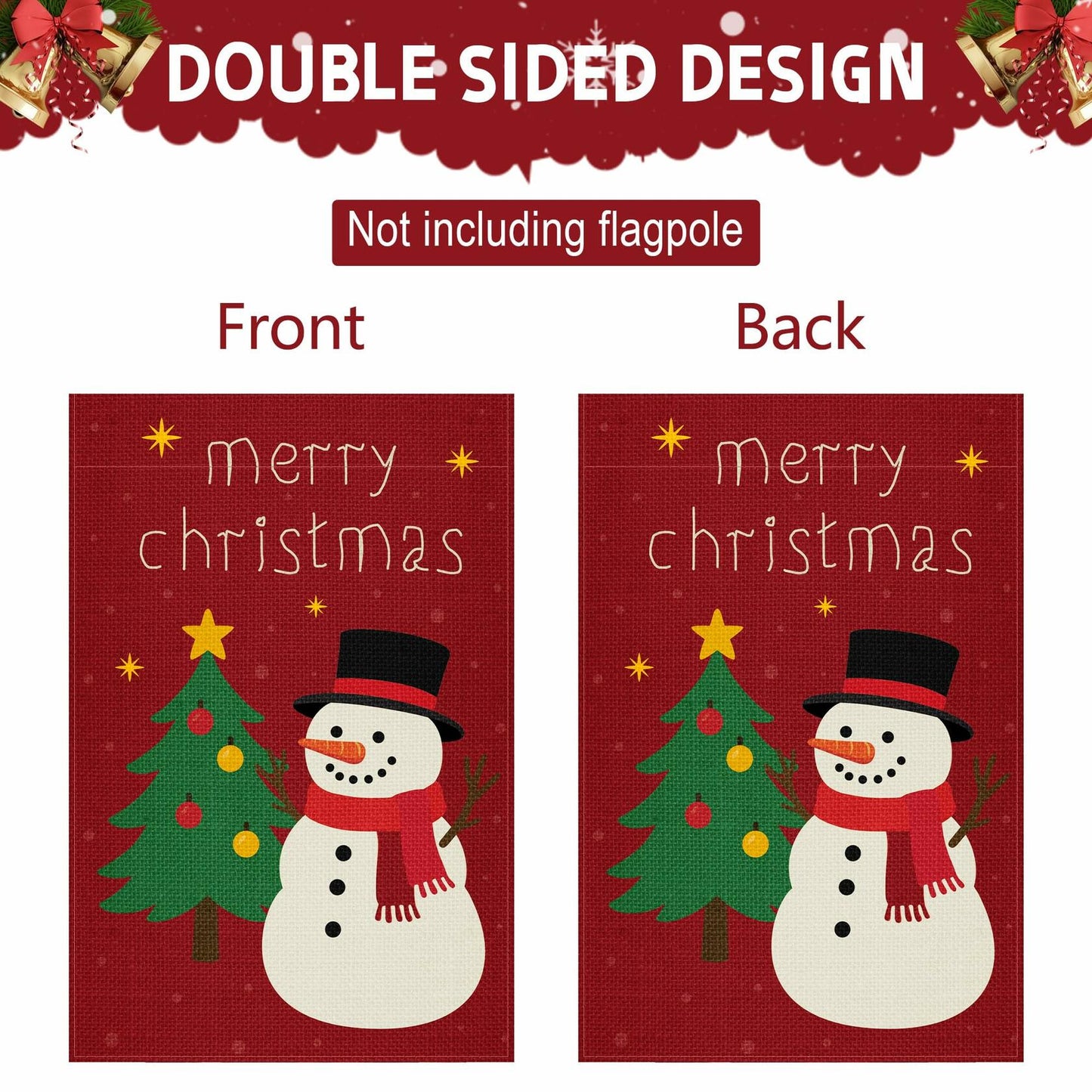 HOOSUN Halloween Garden Flag Double Sided Pumpkins 12x18 Inch White Nylon