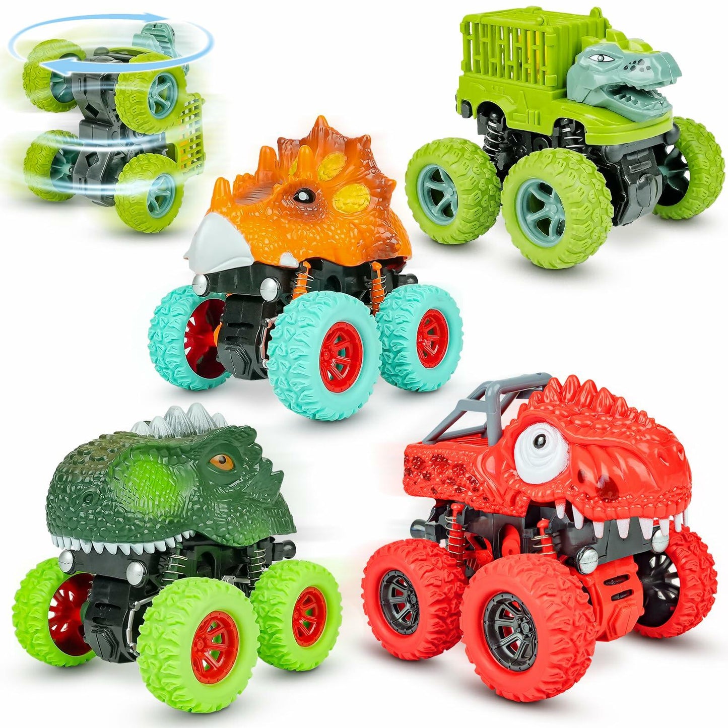 Beestech Dinosaur Push & Pull Friction Truck Toy for Boys Toddlers