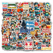 BIGZORO 50PCS Ping Pong Table Tennis Stickers Waterproof Vinyl Decals