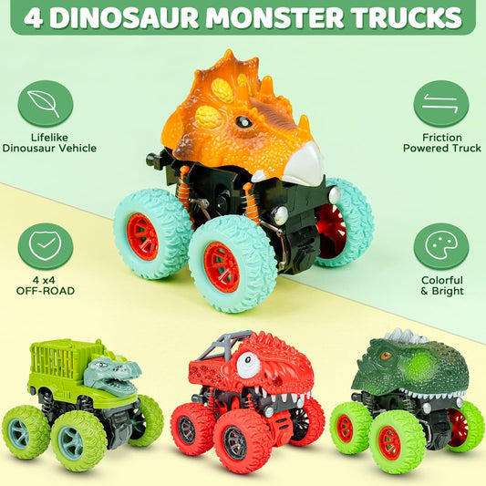 Beestech Dinosaur Push & Pull Friction Truck Toy for Boys Toddlers