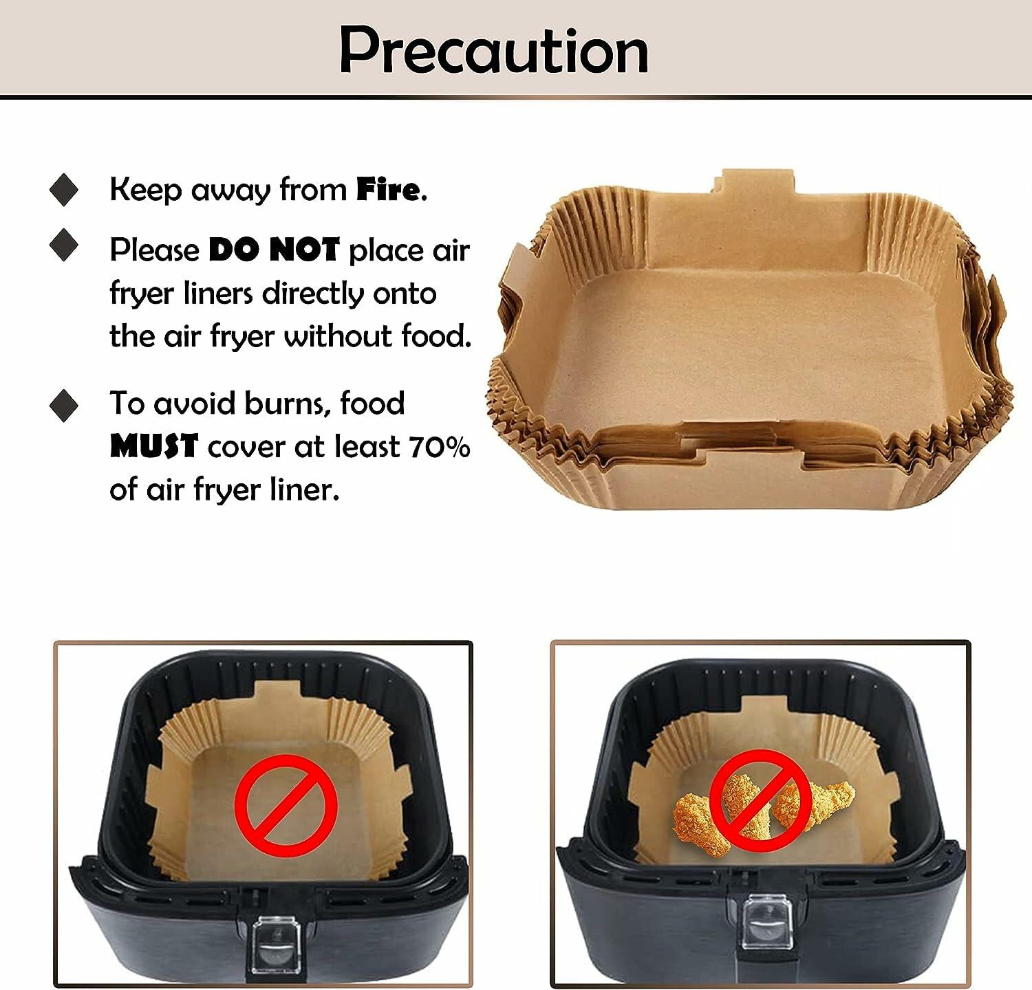 Yampahpa 100PCS Large Air Fryer Parchment Paper Liners 7.9in Square