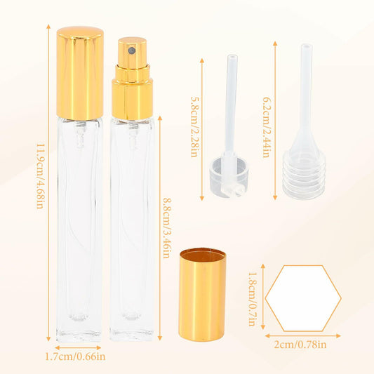 5PCS 10ml Mini Perfume Refillable Bottles Travel Atomizer Set with Dispenser