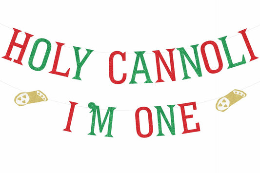 Sursurprise Holy Cannoli 1st Birthday Banner Italian Food Theme 1 Year Old