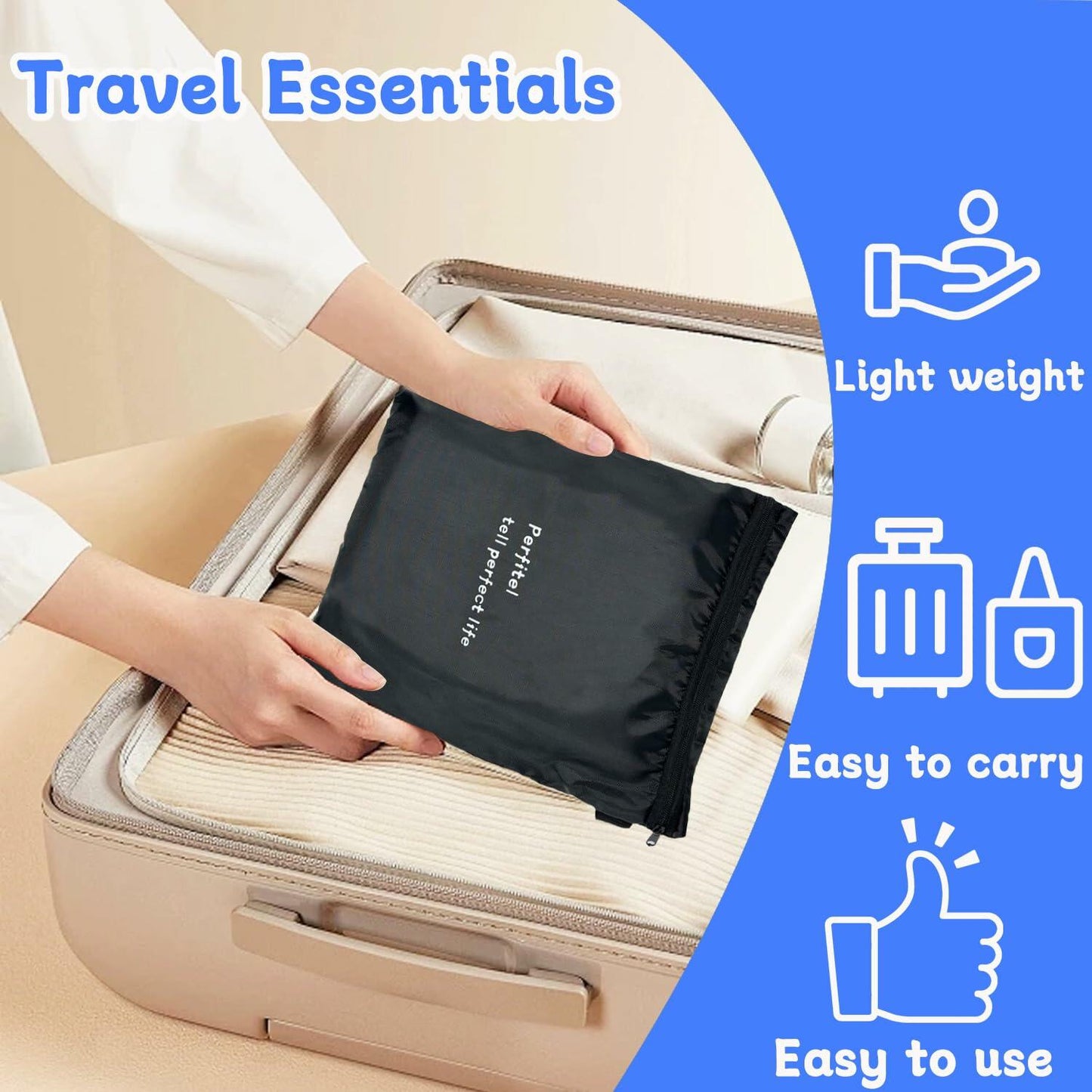 Perfitel Adjustable Travel Foot Hammock Airplane Footrest Black 1 Pack