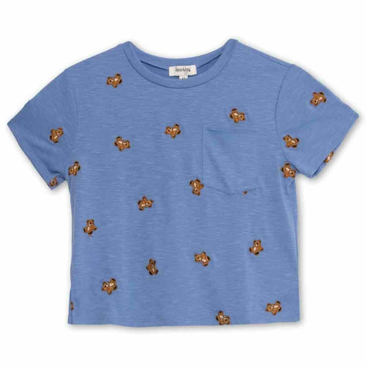 Speechless Girl's Graphic T-Shirt Periwinkle Bear Size XL