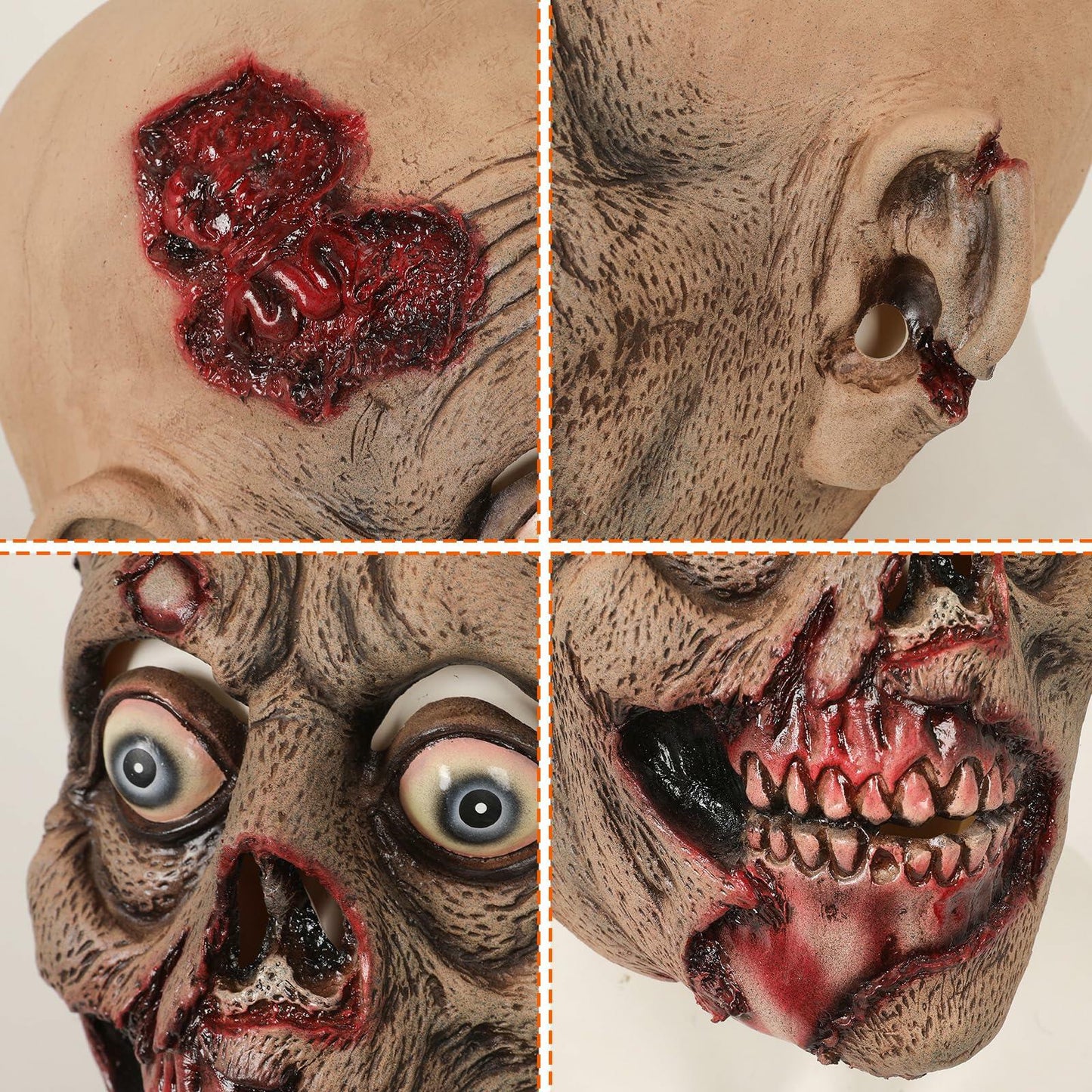 stepsin Scary Zombie Mask Halloween Cosplay Costume Rubber Prop