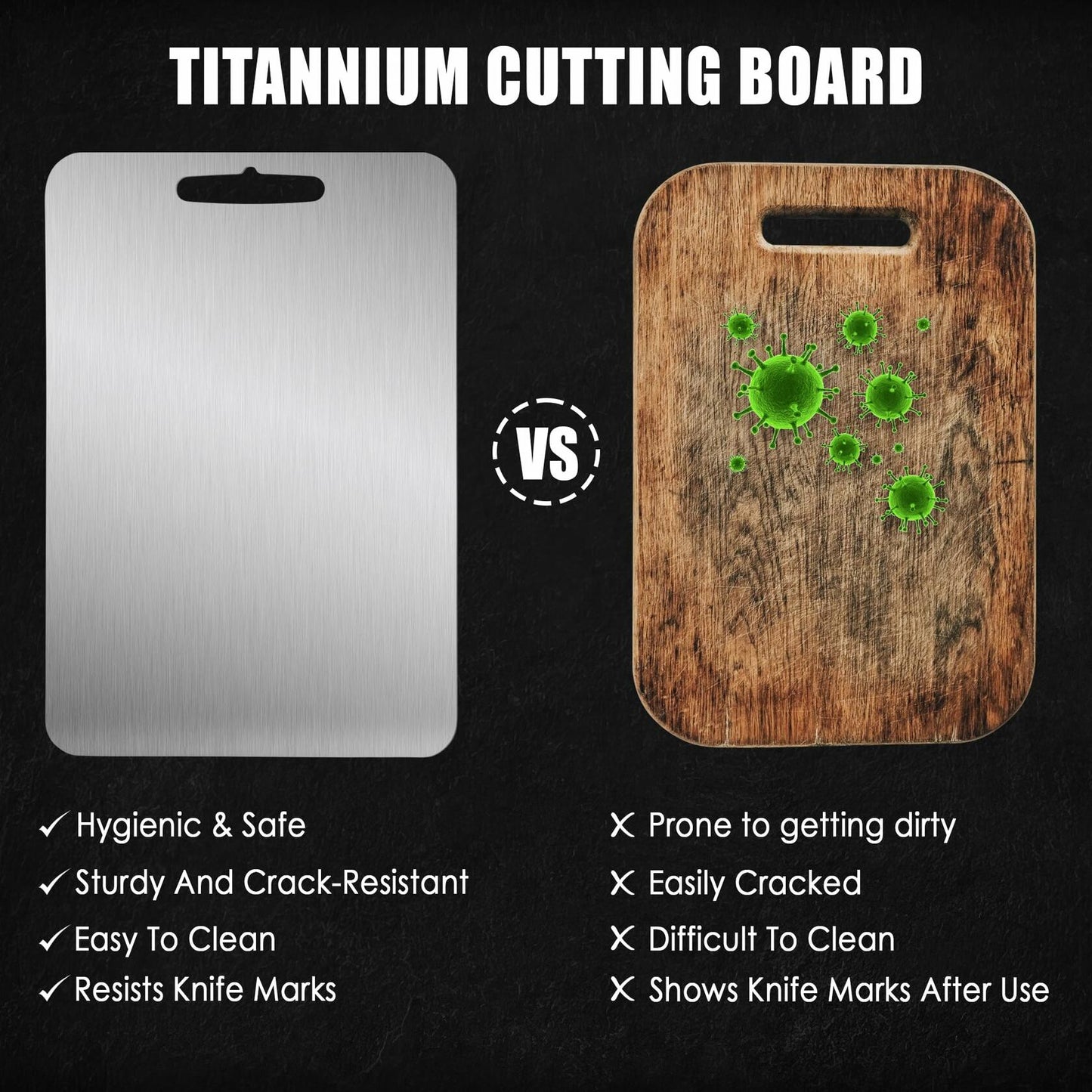 GAUDORA Titanium Cutting Board Non Slip Dishwasher Safe 14x10 in