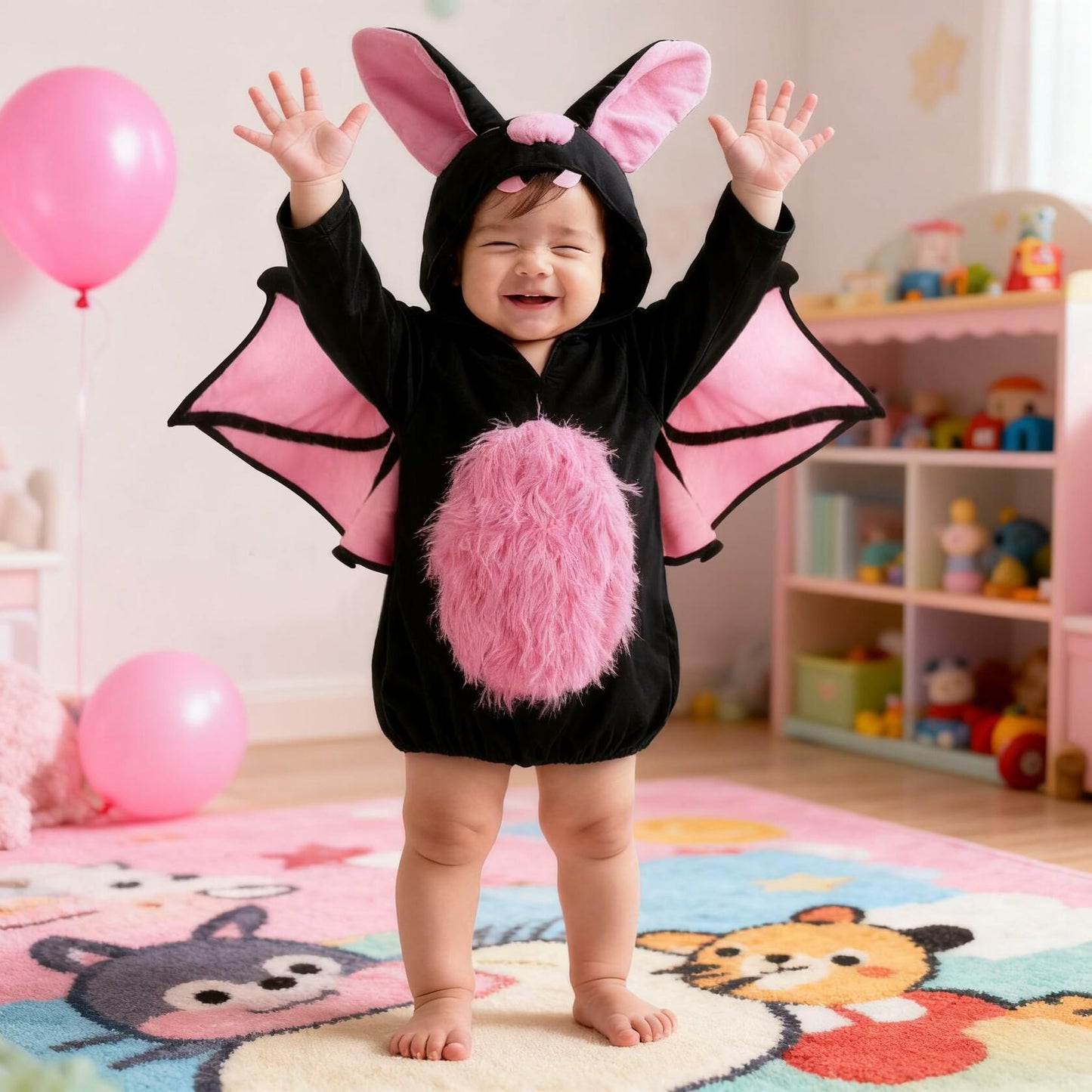 JEGERMIG Toddler Bat Plush Costume Onesie Baby Black Size 2'-2'4"