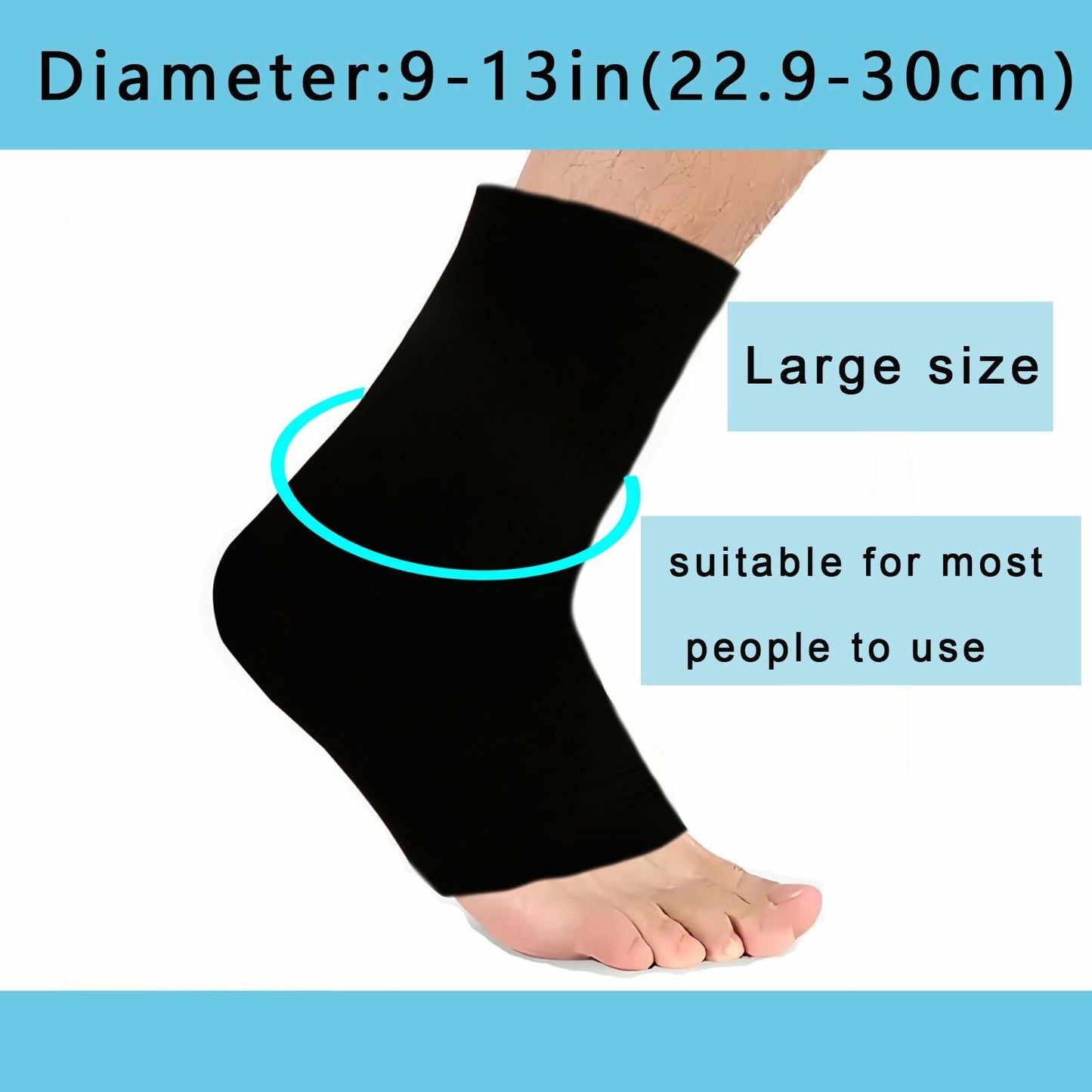 icepac Ankle Ice Pack Reusable Cold Therapy Compression Sock Black