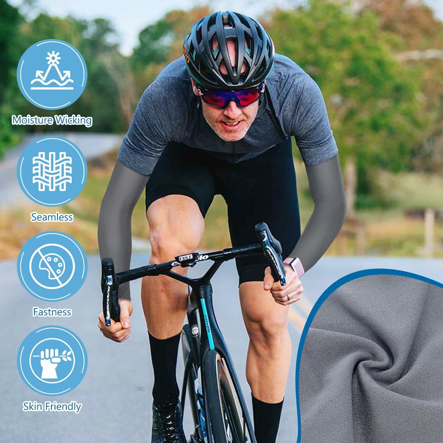 Finvizo UV Sun Protection Arm Sleeves Cooling Compression 6 Pairs One Size