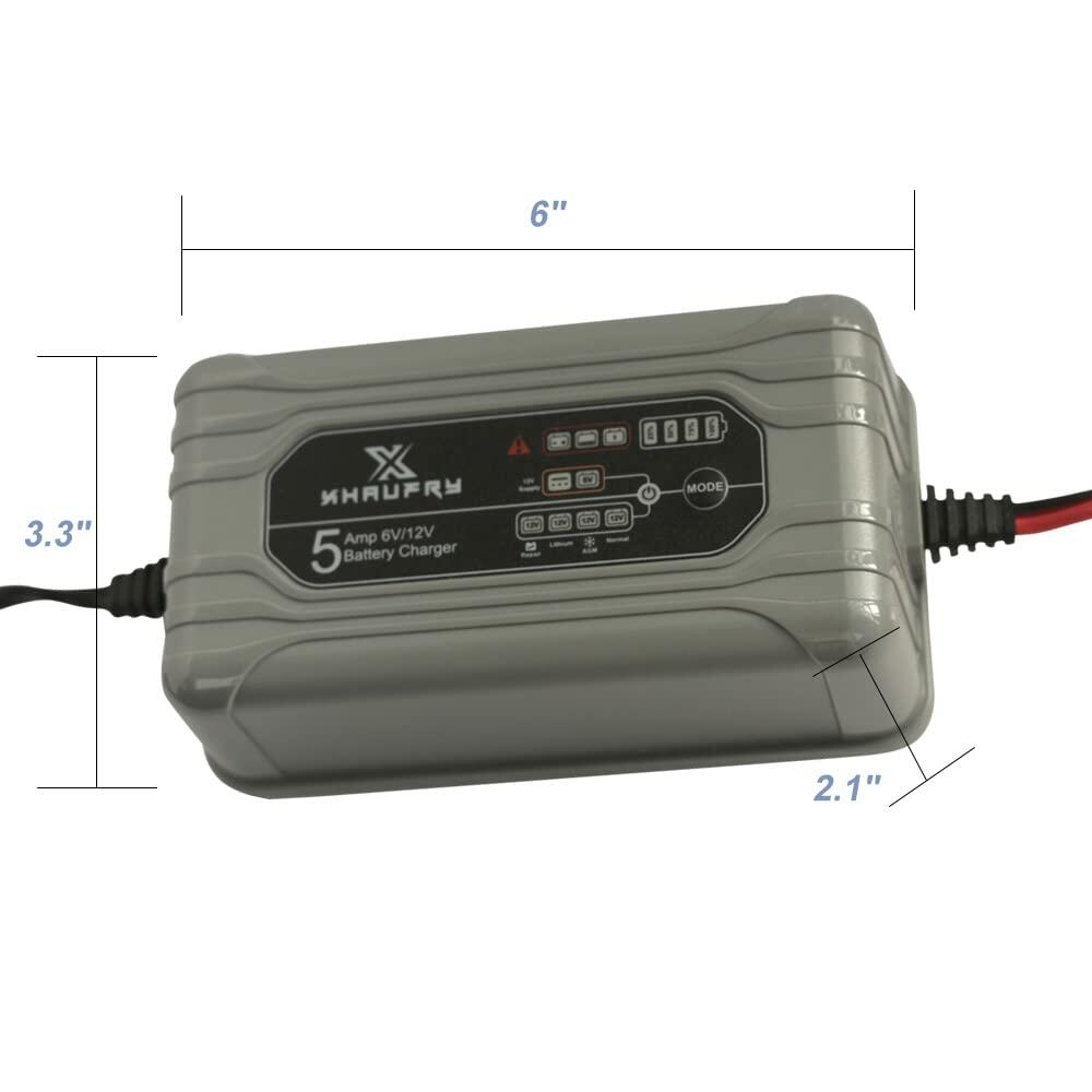 Xhaufry 5 Amp 1 Bank Smart Marine Battery Charger Waterproof Portable