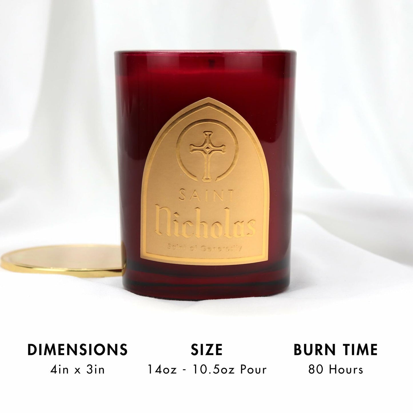 Saint Nicholas Scented Soy Coconut Candle Red Fir 80hr Burn Time Special Edition