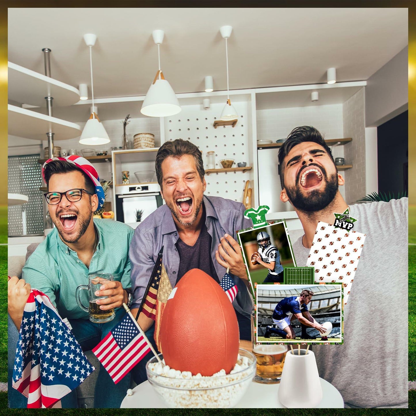 Weekgrat 30 PC Football Party Decorations Table Centerpiece 4x6 Photo Holders