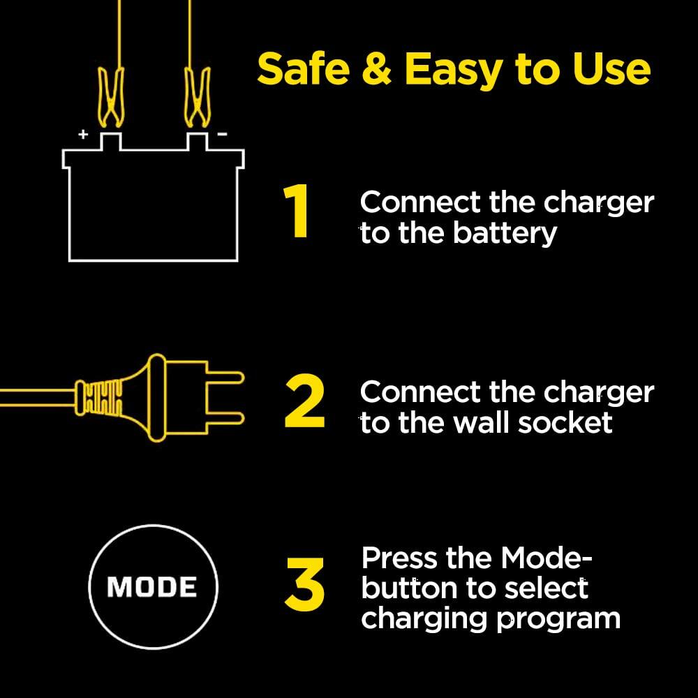 Xhaufry 5 Amp 1 Bank Smart Marine Battery Charger Waterproof Portable