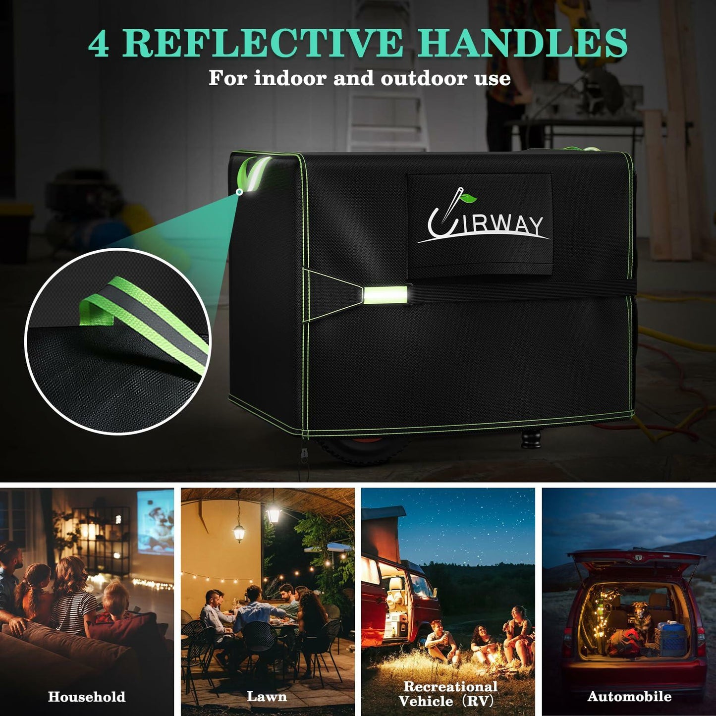 UIRWAY Generator Cover Waterproof 24x18x20in 600D UV-Resistant Heavy Duty