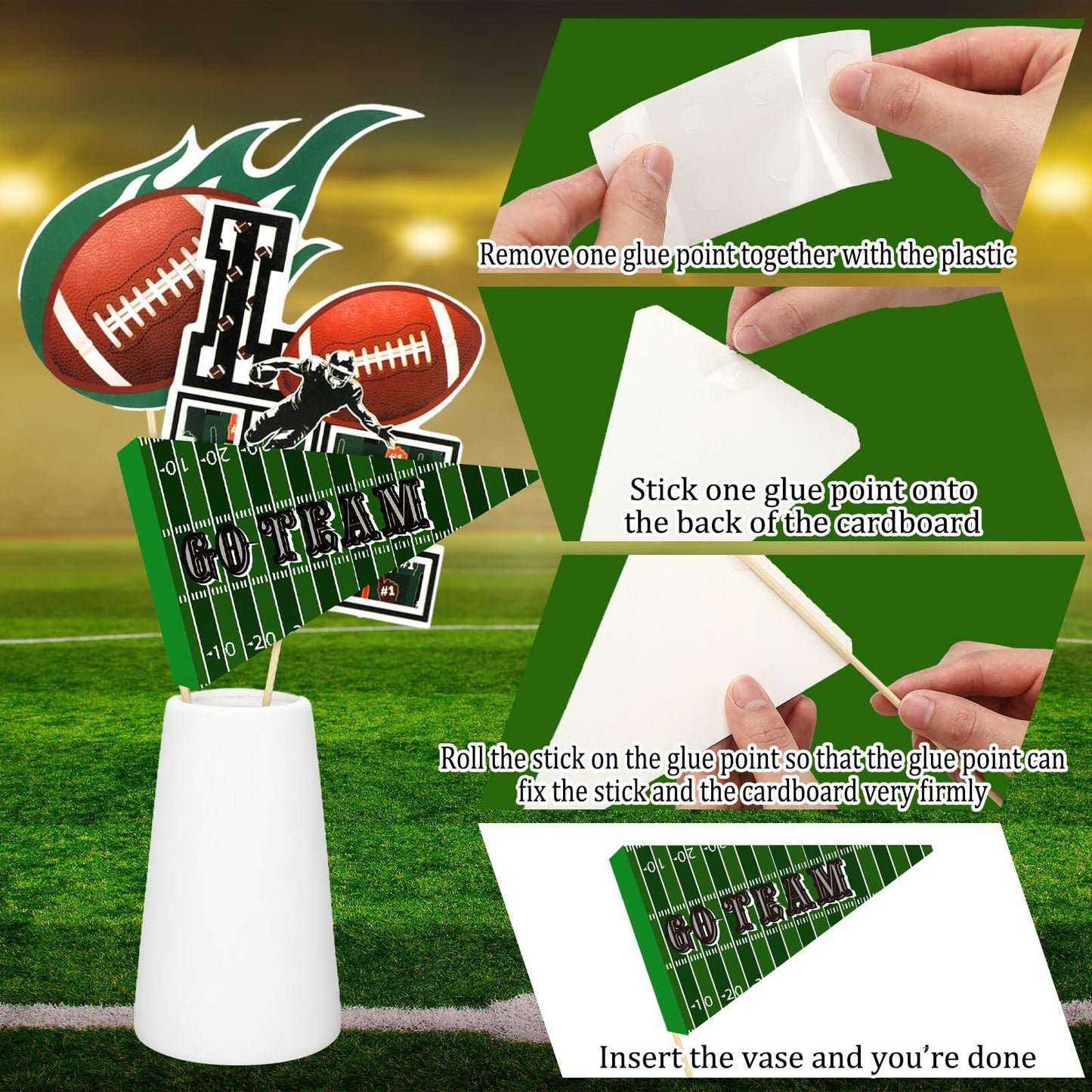 Weekgrat 30 PC Football Party Decorations Table Centerpiece 4x6 Photo Holders