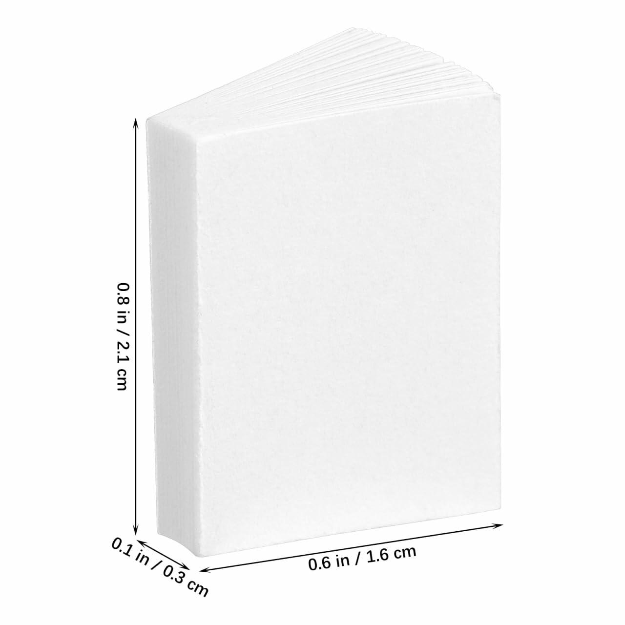 Unomor 50Pcs Miniature Blank Books Dollhouse 1:12 Scale White Paper Crafts