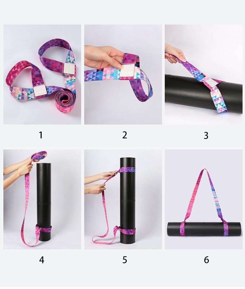 Baestappy Professional Yoga Mat Strap Colorful Cotton Carrying & Stretching