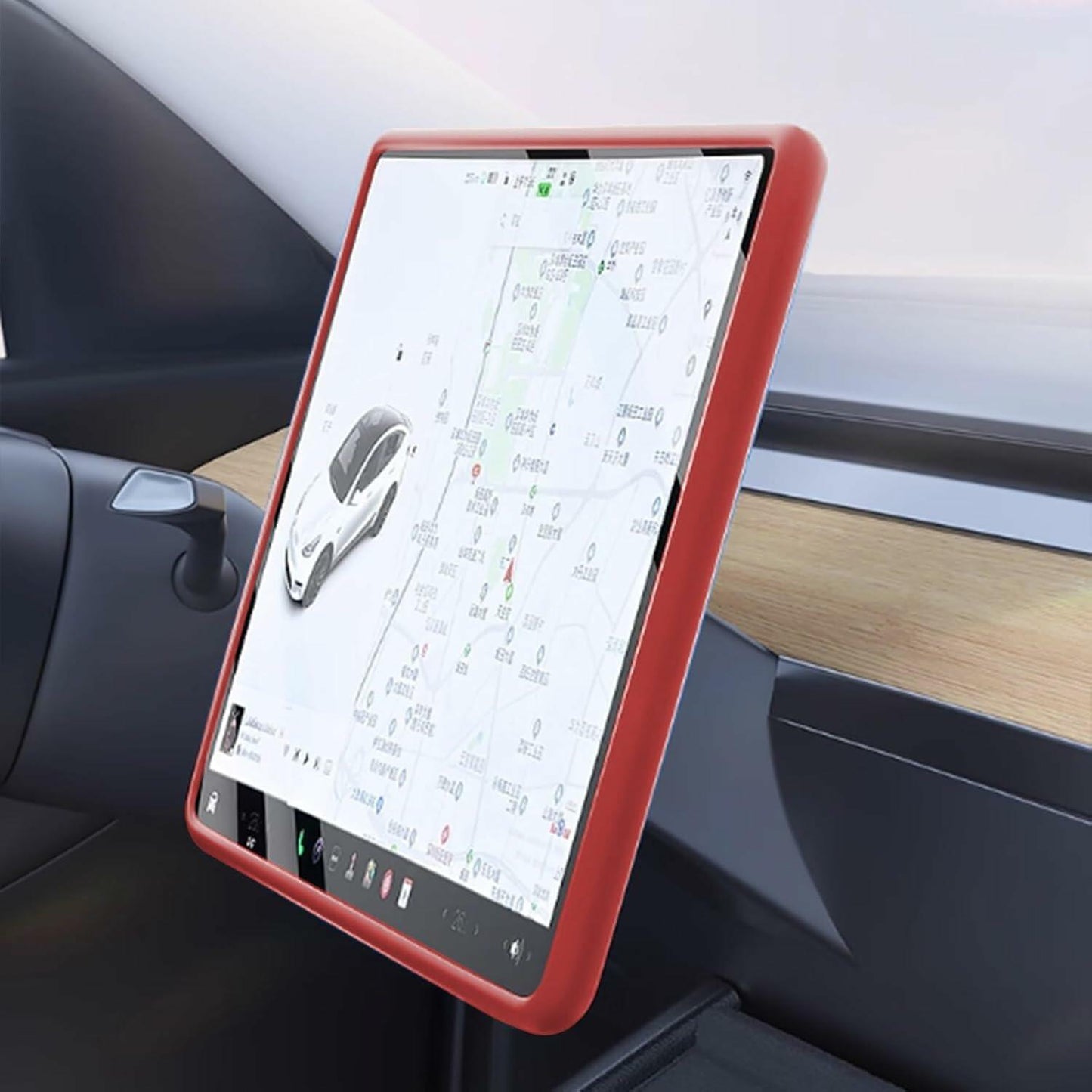 TSTESE Screen Edge Protector Trim Tesla Model 3 Highland Model Y 2020-2025 Red