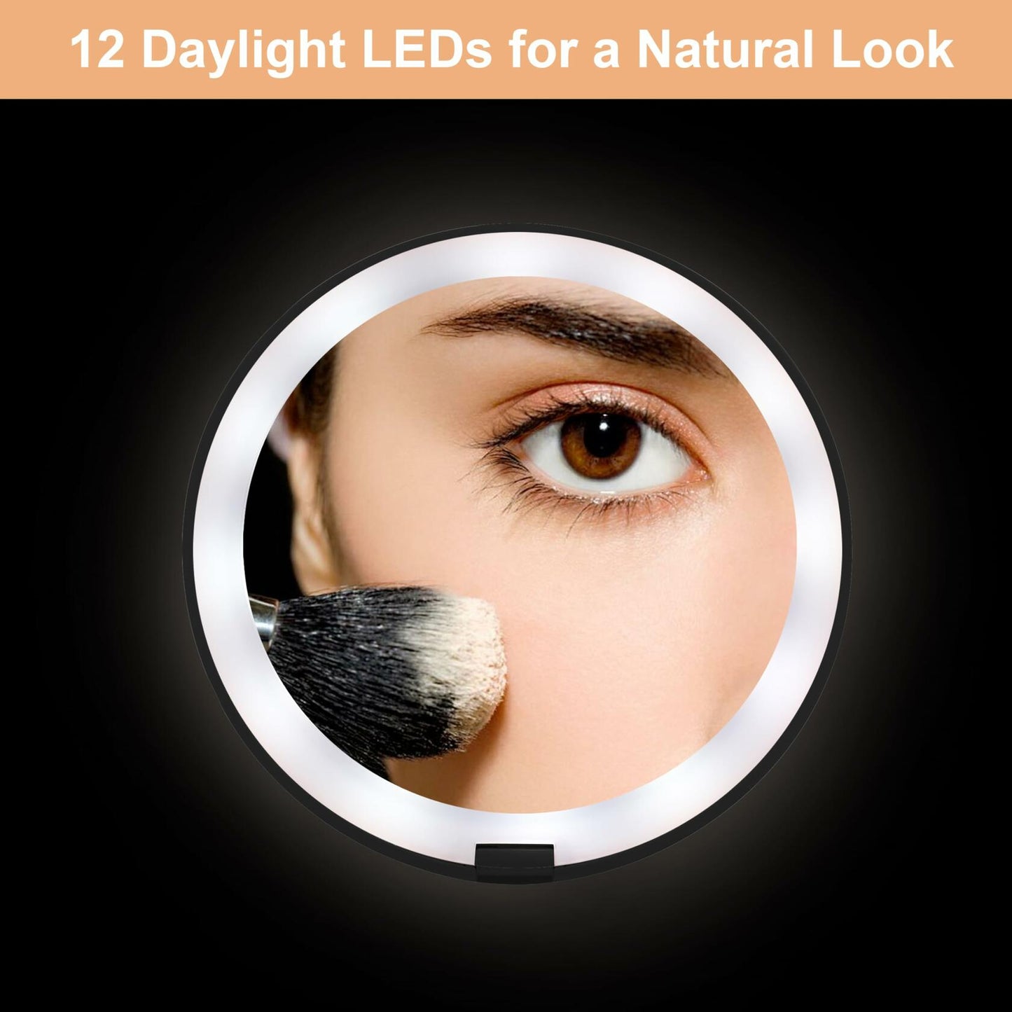 Giazee Rechargeable Lighted Compact Makeup Mirror Green Travel LED 1X/10X