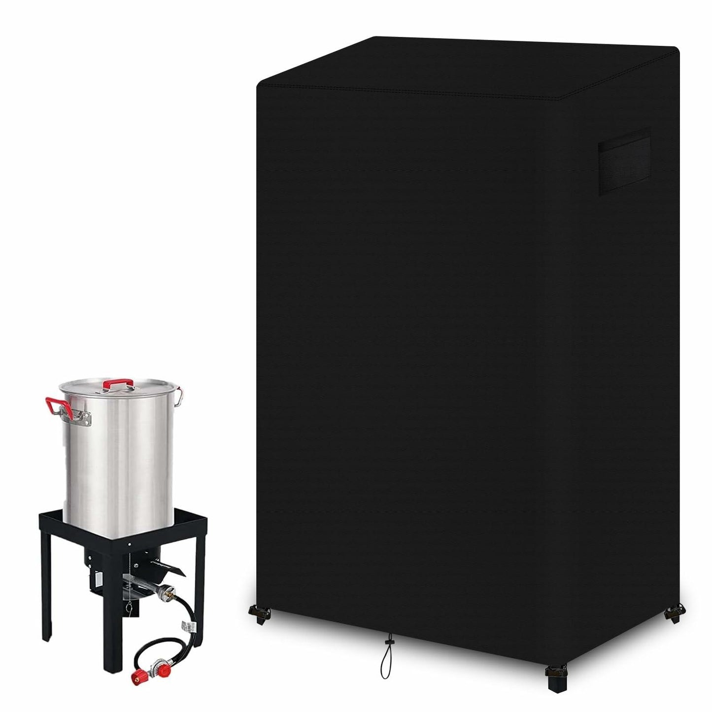 GJMZTQG Heavy Duty Outdoor Turkey Fryer Cover 600D Waterproof Black 15.7x29.9"