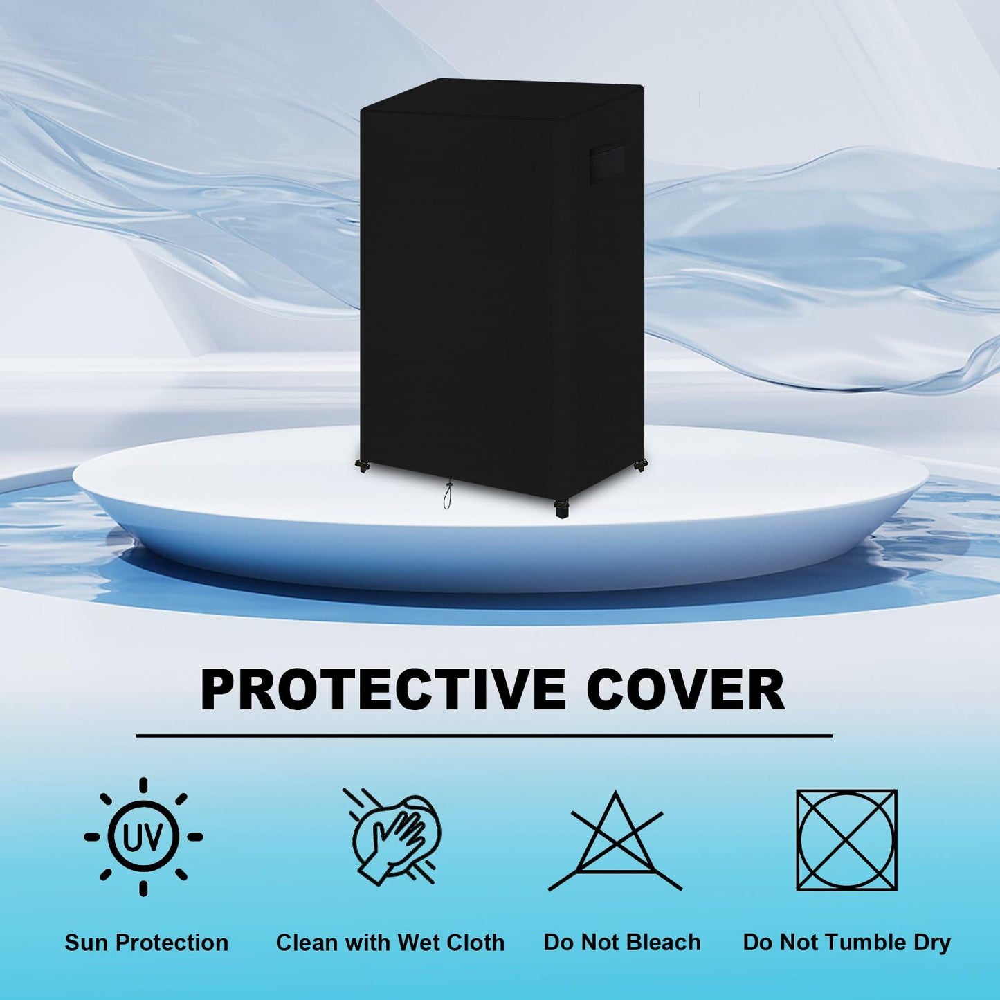 GJMZTQG Heavy Duty Outdoor Turkey Fryer Cover 600D Waterproof Black 15.7x29.9"