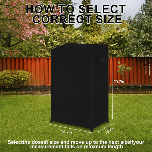 GJMZTQG Heavy Duty Outdoor Turkey Fryer Cover 600D Waterproof Black 15.7x29.9"