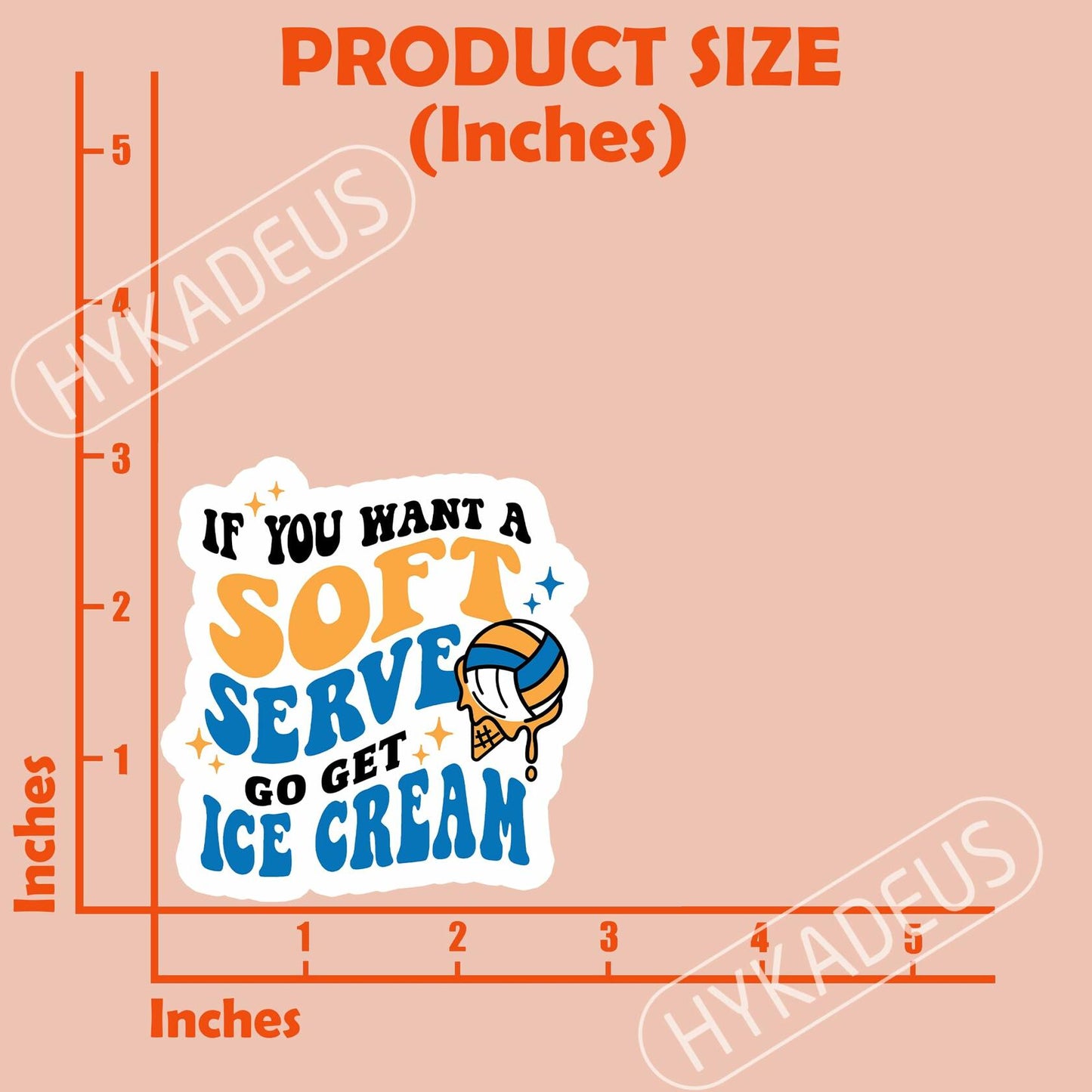 HYKADEUS Funny Volleyball Stickers Motivational Decal 3"x2.9" 3Pcs Vinyl