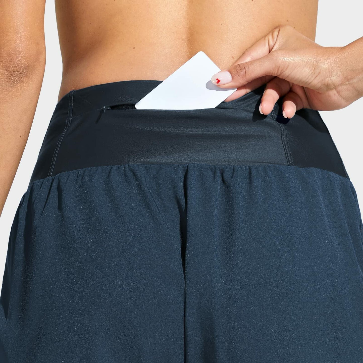 Cagola Women's High Waisted Tummy Control Swim Shorts Black 5" Inseam Size M