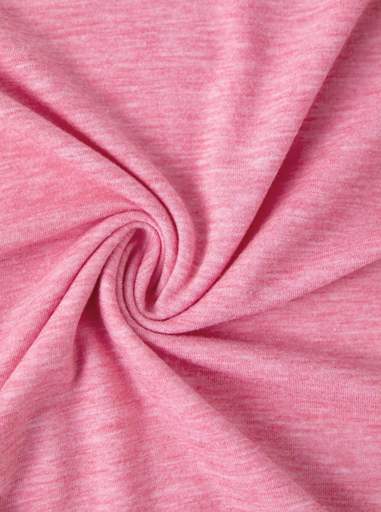 LilyCoco Womens 3/4 Sleeve V Neck Color Block Raglan T Shirt Pink Size M