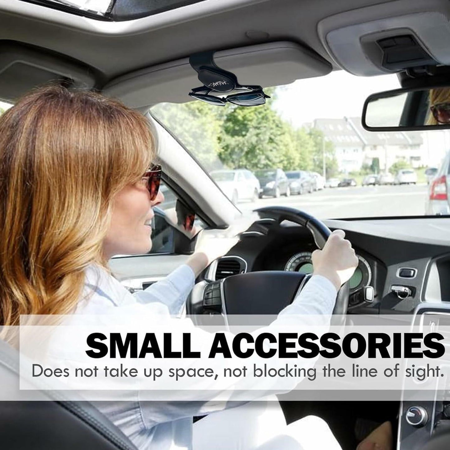 TSTESE Car Sunglass Holder Tesla Cybertruck 2024-2025 Leather White Organizer